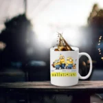 Generic Triple Minions Printed Ceramic Coffee Mug (Color: White, Capacity: 350ml)