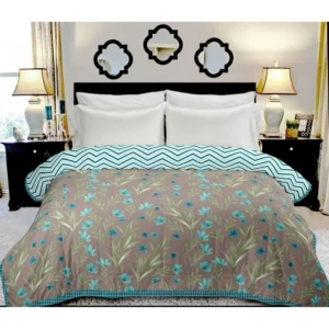 Generic Cotton Double Reversible Light Weight Blanket King Size 228X254 Cm (Color: Multi Color, Material: Cotton)