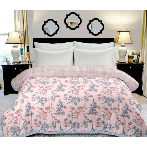 Generic Cotton Double Reversible Light Weight Blanket King Size 228X254 Cm (Color: Multi Color, Material: Cotton)