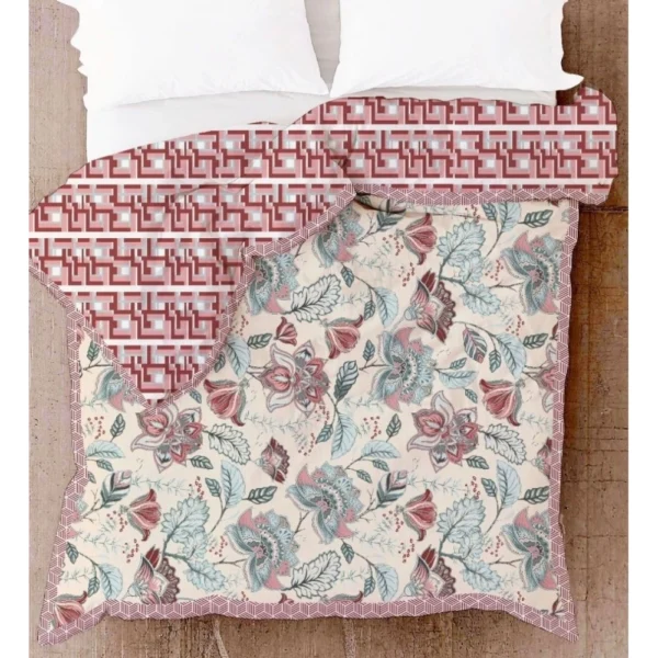 Generic Cotton Double Reversible Light Weight Blanket King Size 228X254 Cm (Color: Multi Color, Material: Cotton)