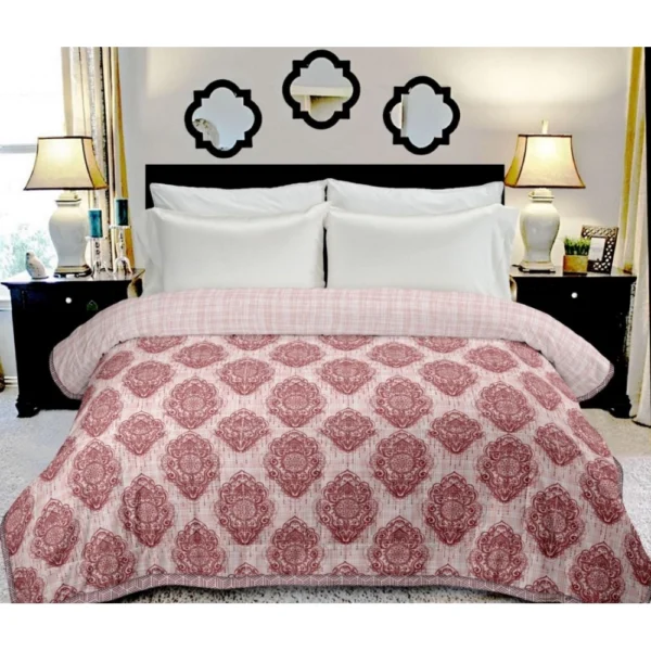 Generic Cotton Double Reversible Light Weight Blanket King Size 228X254 Cm (Color: Multi Color, Material: Cotton)