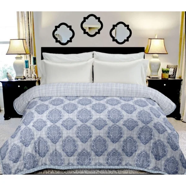 Generic Cotton Double Reversible Light Weight Blanket King Size 228X254 Cm (Color: Multi Color, Material: Cotton)