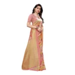 Women's Kalamkari Art Silk Printed Saree With Blouse (Peach, 5-6 Mtrs)