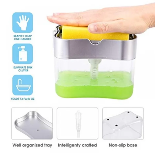 Generic Soap Dispenser 2 in 1 Sink Dishwasher Liquid Holder (Color: Assorted)