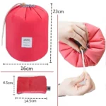Bucket Barrel Shaped Waterproof Cosmetic Makeup Bag Round Shape (Color: Assorted)