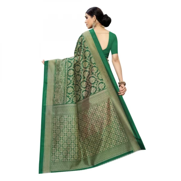 Women's Kalamkari Art Silk Printed Saree With Blouse (Pink, 5-6 Mtrs)