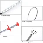 Pack Of_2 Metal Wire Brush Hand Kitchen Sink Cleaning Hook Sewer Dredging Device Spring Pipe Hair Dredging Tool (Color: Assorted)
