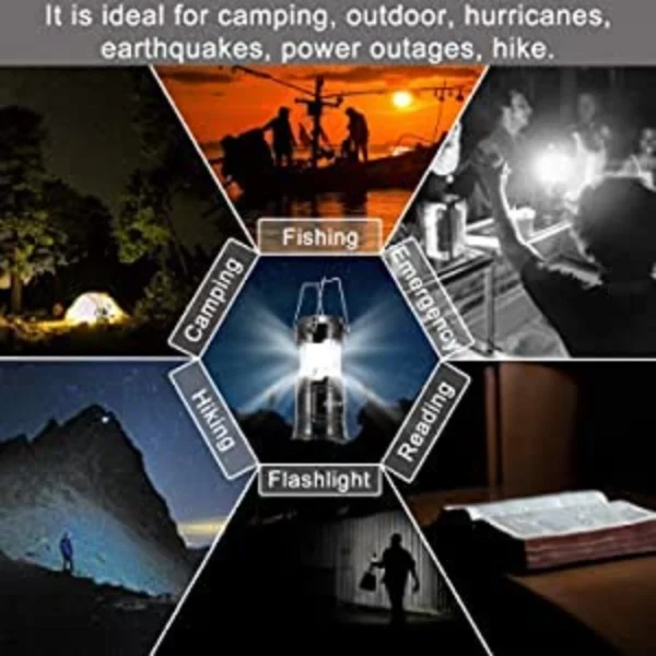 Rechargeable Solar and Charging LED Lantern Torch Light (Color:Assorte)