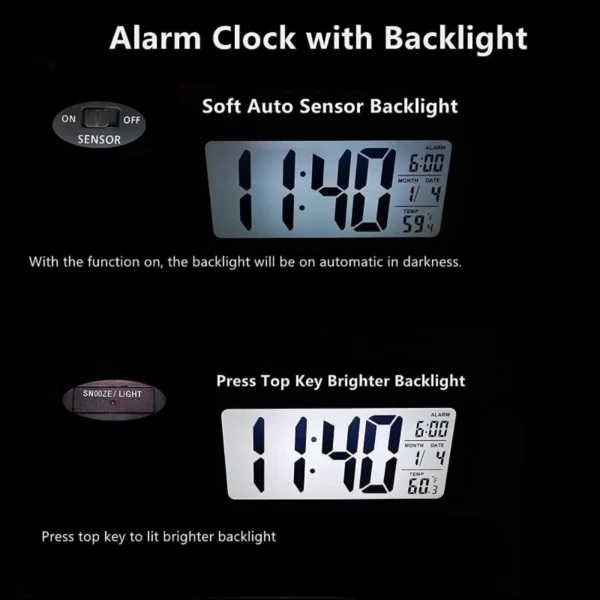 Digital Smart Alarm Clock (Color: Assorted)