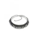 Stylish Silver Ghungroo Adjustable Antique Oxidised Bracelet (Color: Silver)