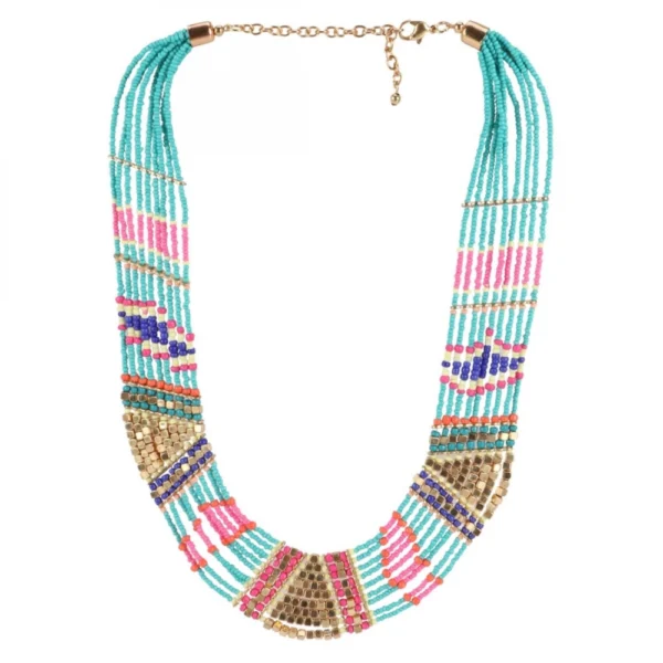 Designer Elegant Multi Color Beads Necklace (Color: Color)