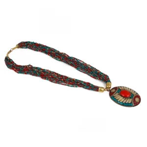 Women's Multicolor Tibetan Style Beads Necklace (Color: Multi Color)