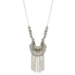 Women's Designer High Quality Oxidized Silver Afgani Necklace Set (Color: Silver)