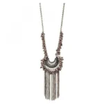 Women's Designer High Quality Oxidized Silver Afgani Necklace Set (Color: Silver)