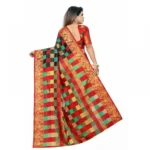 Women's Jacquard Saree With Blouse (Black, 5-6 Mtrs)