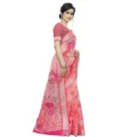 Women's Cotton Silk Saree With Blouse (Pink, 5-6 Mtrs)