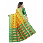 Women's Jacquard Saree With Blouse (Yellow, 5-6 Mtrs)