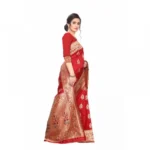 Women's Jacquard Saree With Blouse (Red, 5-6 Mtrs)