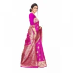 Women's Jacquard Saree With Blouse (Pink, 5-6 Mtrs)