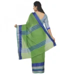 Women's Cotton Silk Saree With Blouse (Green, 5-6 Mtrs)