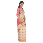 Women's Cotton Silk Saree With Blouse (Light Yellow, 5-6 Mtrs)