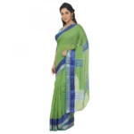 Women's Cotton Silk Saree With Blouse (Green, 5-6 Mtrs)