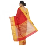 Women's Cotton Silk Saree With Blouse (Red, 5-6 Mtrs)