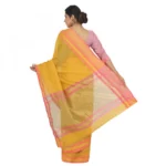Women's Cotton Silk Saree With Blouse (Yellow, 5-6 Mtrs)