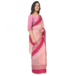 Women's Silk Cotton Saree With Blouse (Light Pink, 5-6 Mtrs)