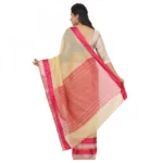 Women's Cotton Silk Saree With Blouse (Beige, 5-6 Mtrs)