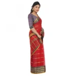 Women's Cotton Silk Saree With Blouse (Red, 5-6 Mtrs)