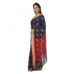 Women's Cotton Silk Saree With Blouse (Black, 5-6 Mtrs)