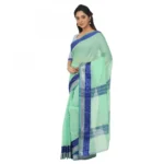 Women's Cotton Silk Saree With Blouse (Green, 5-6 Mtrs)
