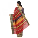 Women's Cotton Silk Saree With Blouse (Red, 5-6 Mtrs)