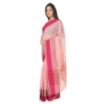Women's Silk Cotton Saree With Blouse (Light Pink, 5-6 Mtrs)