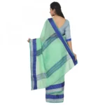 Women's Cotton Silk Saree With Blouse (Green, 5-6 Mtrs)