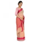 Women's Cotton Silk Saree With Blouse (Orange, 5-6 Mtrs)