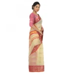 Women's Cotton Silk Saree With Blouse (Light Yellow, 5-6 Mtrs)