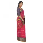 Women's Cotton Silk Saree With Blouse (Dark Pink, 5-6 Mtrs)