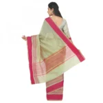 Women's Silk Cotton Saree With Blouse (Light Green, 5-6 Mtrs)