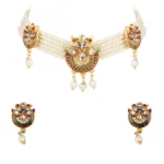 Gold Plated Choker Gold Plated Jadau Necklace Set For Women