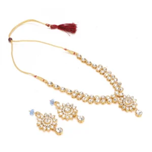 Elegant Gold Plated Traditional Kundans Jewellery Set For Women