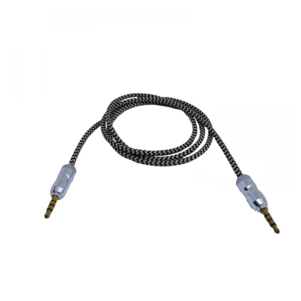 Generic Pack Of_5 Metal Aux Cable With 3.5Mm Metal Jack Male To Male_Silver (Color: Assorted)