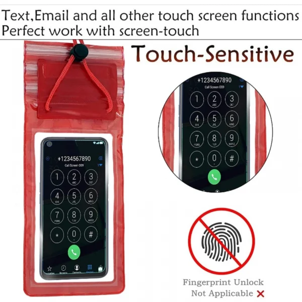 Generic Pack Of_3 Waterproof Bag Pouch For Phones Touch Sensitive Transparent Cover (Color: Assorted)