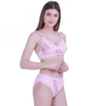 Women's Cotton Bra And Panty Set (Material: Cotton (Color: Light Pink)