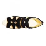 Women's Fashion Velvet Sandals (Color:Black, Material:Velvet)