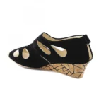 Women's Fashion Velvet Sandals (Color:Black, Material:Velvet)