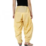 Women's Cotton Solid Patiyala (Color:Light Yellow)