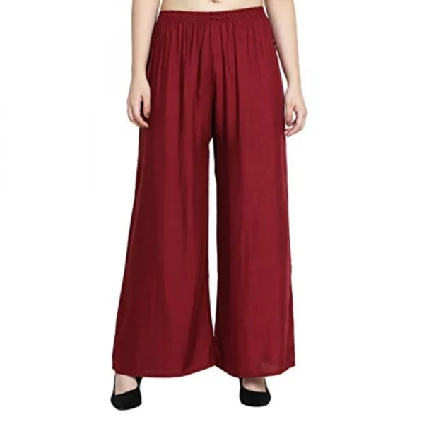 Women's Rayon Palazzo (Color:Maroon)