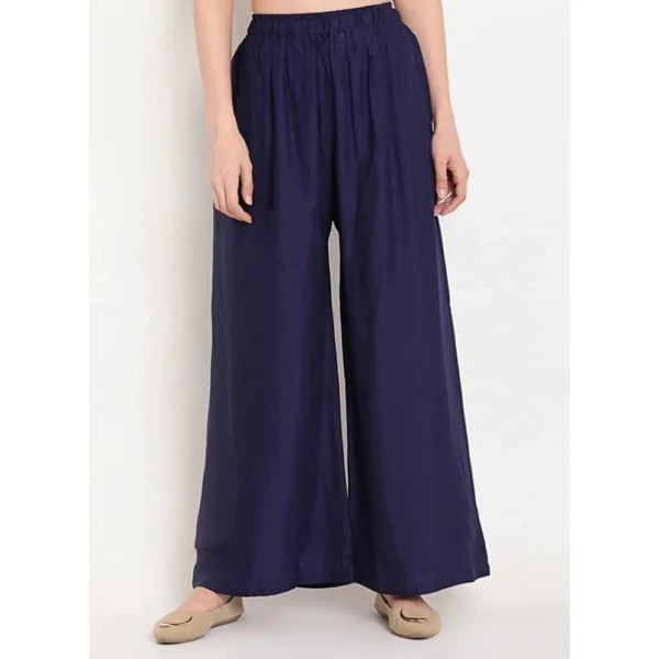 Women's Rayon Palazzo (Color:Navy Blue)